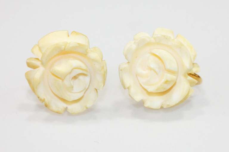 Vintage Natural Ivory Earrings