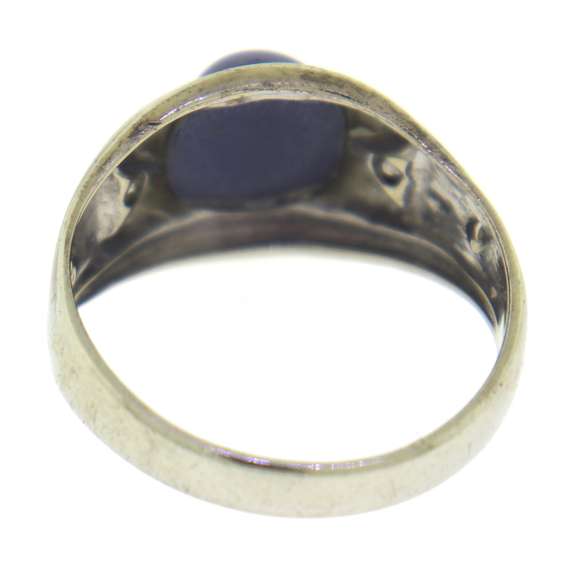 Fantastic Oval Cab Blue Linde Sap and Diamond Ring