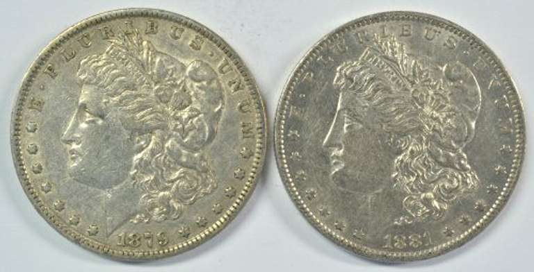 Better 1879-O & 1881-O Morgan Silver Dollars. Nice