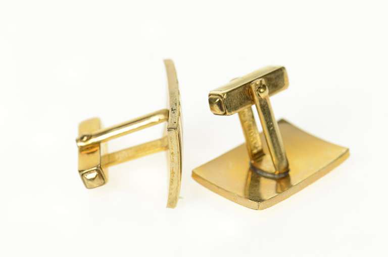 Gold Filled Art Deco Pinstripped Monogrammable Men's Cuff Links
