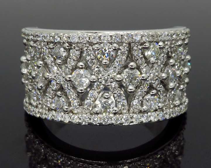 Intricate Wide Diamond Band