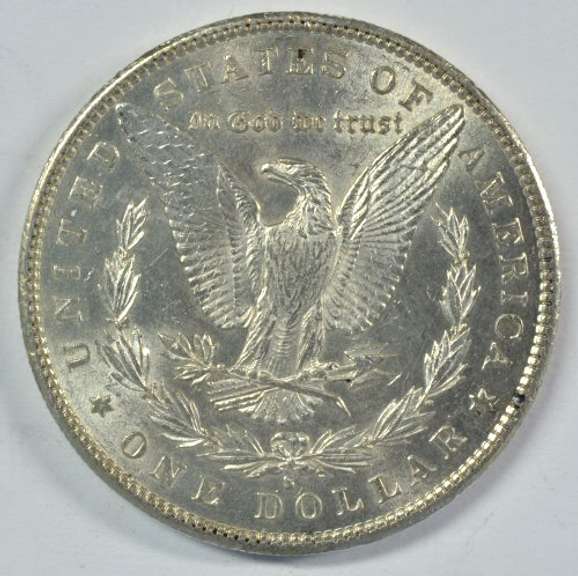 Lustrous BU 1891-S Morgan Silver Dollar. Full strike