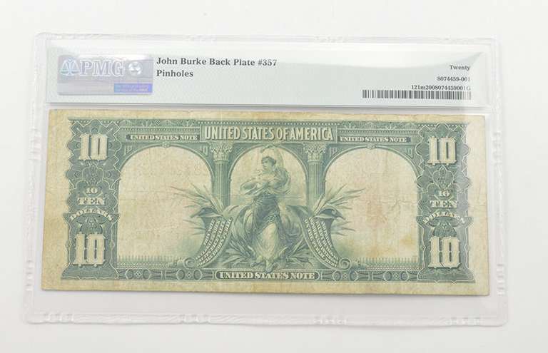 $10 1901 Legal Tender Buffalo PMG 20 VF, Fr # 121m Mule Elliott/White