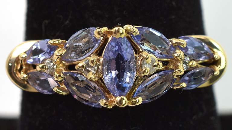 Sweet Iolite Ring in 14KT Yellow Gold