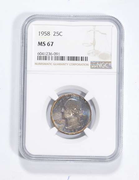 MS67 1958 Washington Quarter - Graded NGC