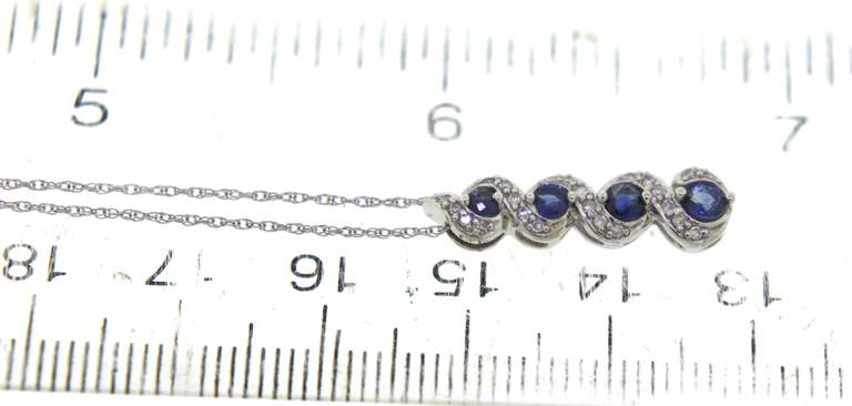 Captivating Blue Sapphire and Diamond Necklace