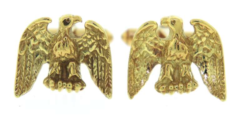Glamorous 18kt YG Eagle Cufflinks