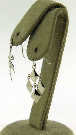 14KT White Gold JCM Dangle Earrings