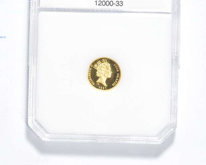 1997 Cook Islands 25 Dollars - Long Horn Sheep - .999 Fine Gold