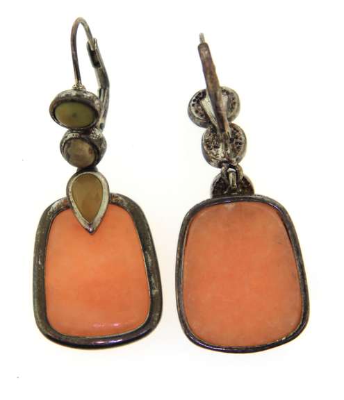 Sterling Silver Gemstone Dangle Earrings