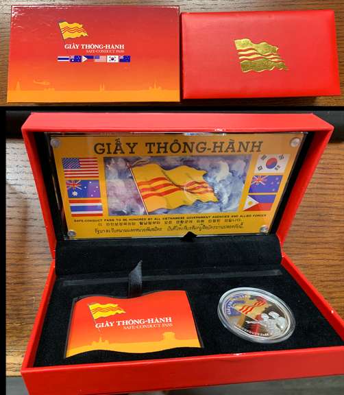 Vietnam 2010 Niue $2 proof 1 oz Silver Giay Thong-Hanh safe conduct pass with box.