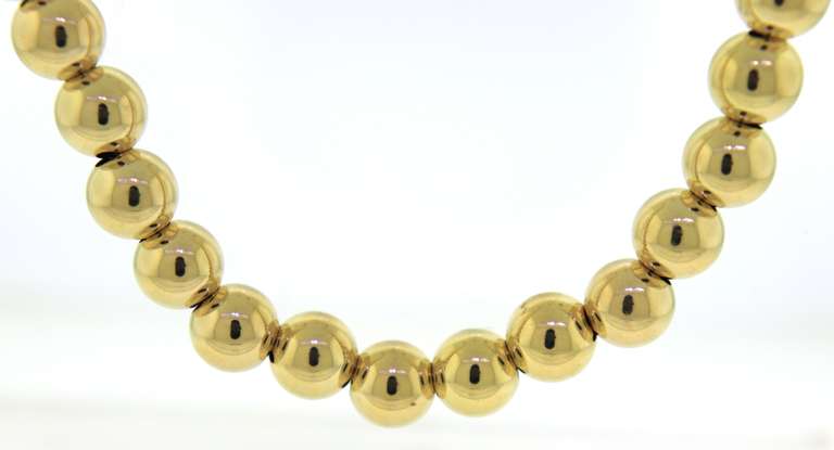 Charming Yellow Gold Bead Ball Necklace