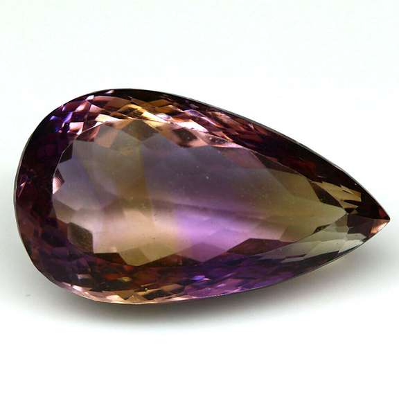 Elegant 21.68ct pear cut Bolivian Ametrine