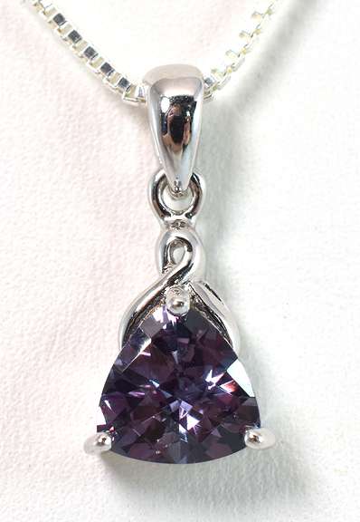 Sterling Silver Color Change Sapphire Necklace