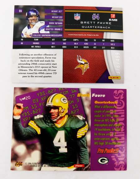 2 Brett Favre Football Cards