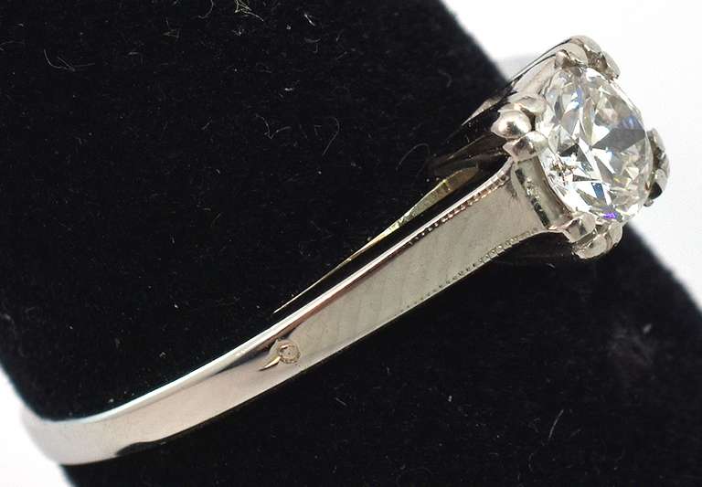 Glittering 1/3CT Cathedral-Mount Diamond Solitaire Ring in 14KT White Gold