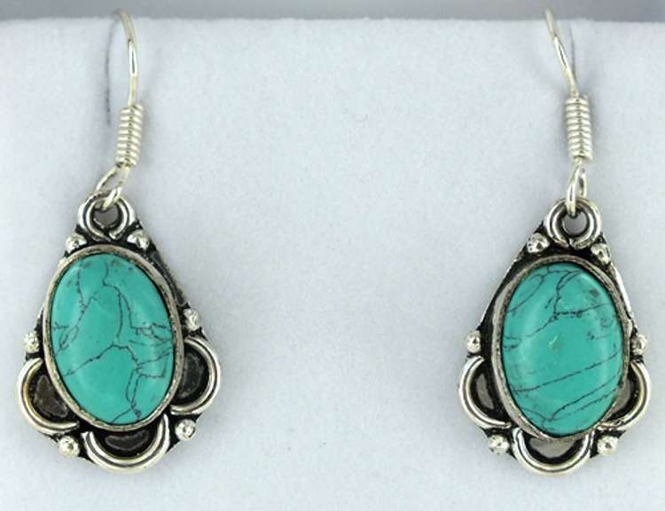 Silver and Natural Stone Earrings