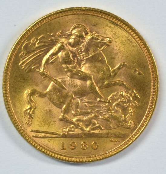 Gem BU 1930 Great Britain Gold Sovereign. George V