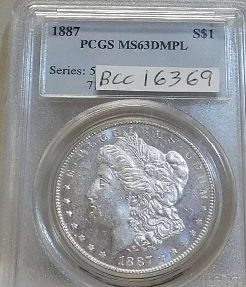 1887 Morgtan Dol PCGS MS-63 DMPL