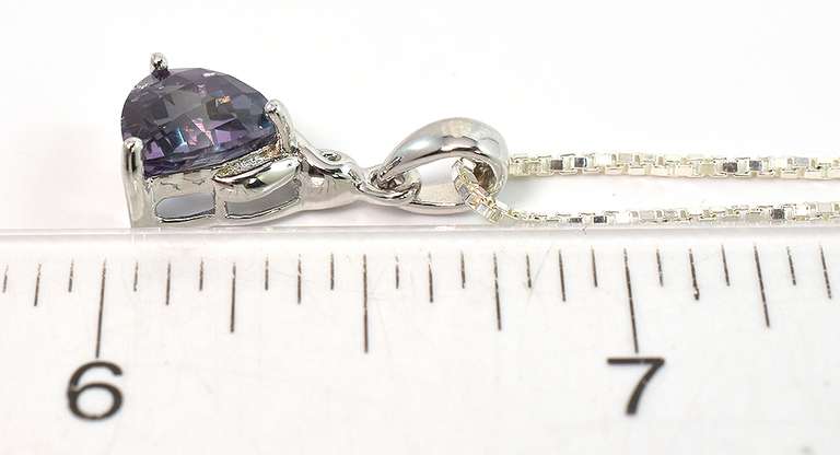 Sterling Silver Color Change Sapphire Necklace