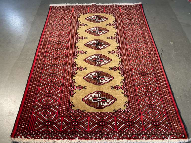 PERSIAN TURKOMAN RUG 3'.5"X 4'.9"