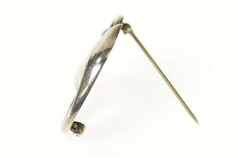 Sterling Silver Georg Jensen 100 A Art Nouveau Tulip Pin/Brooch