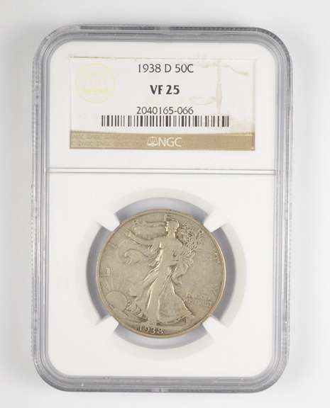 VF25 1938-D Walking Liberty Half Dollar - Graded NGC