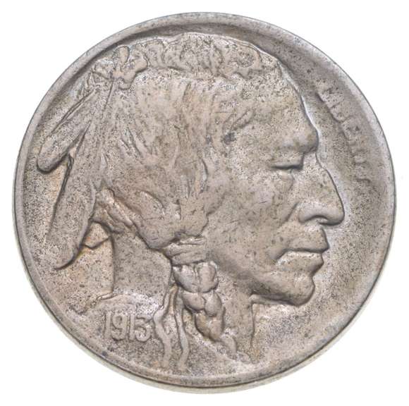 1913-S Indian Head Buffalo Nickel - Type 2