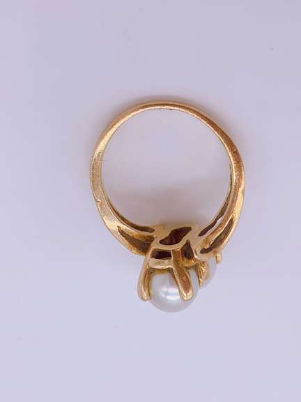 14kt Gold Double Pearl Ring