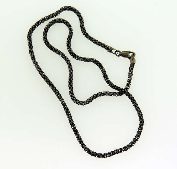 Italian Sterling Silver Black  plated Box Chain