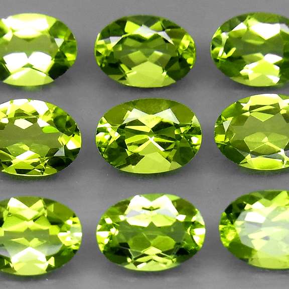 Dazzling 7.40ct untreated lime green Peridot set