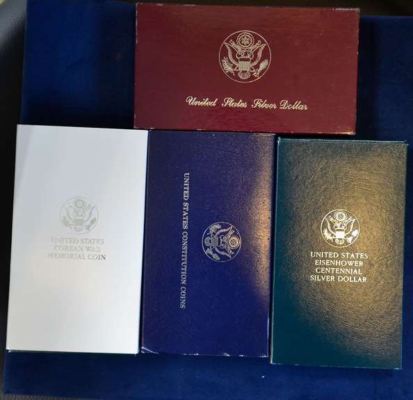 Lot of 4 Commemorative Silver Dollars