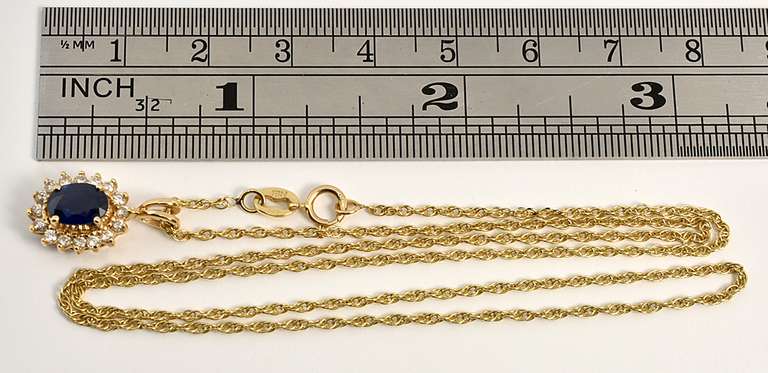 Popular Sapphire & Diamond Pendant