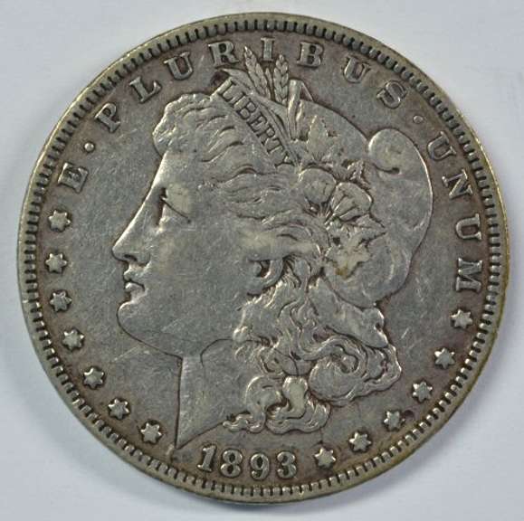 Rare key date 1893-P Morgan Silver Dollar in XF45.