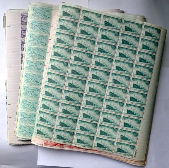 30 Mint 3 Cent US Comm Stamp Sheets 1940-50 Era