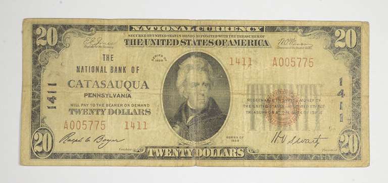 1929 $20 Catasauqua, Pennsylvania United States National Currency