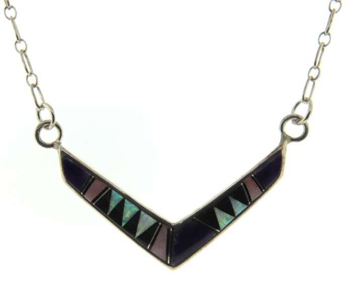 Ervin Hoski Set of Multi Stone Native American Necklace and Earrings
