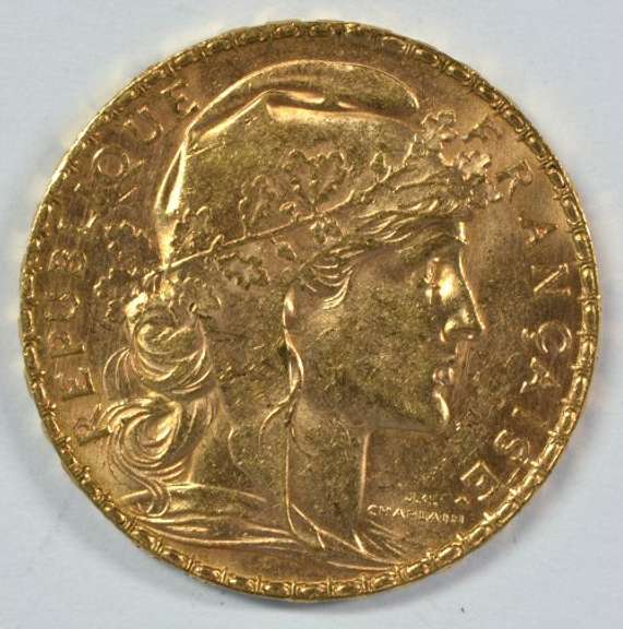 Pleasing BU 1911 France 20 Francs Gold 'Rooster' coin