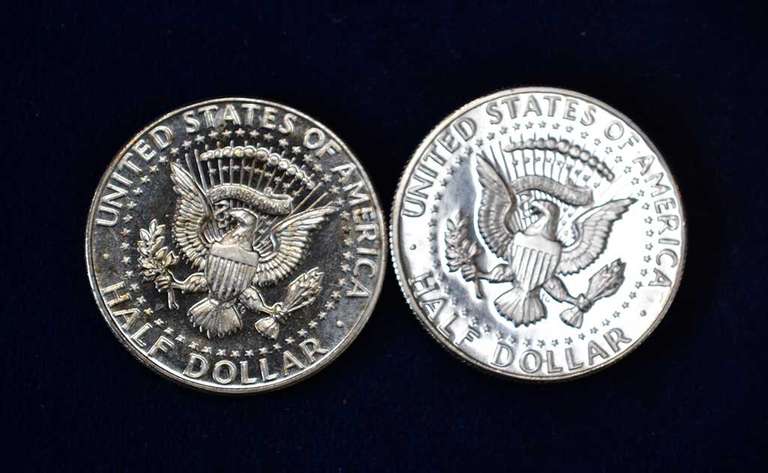 Lot of 2 1965 SMS 40 % Half Dollars BU
