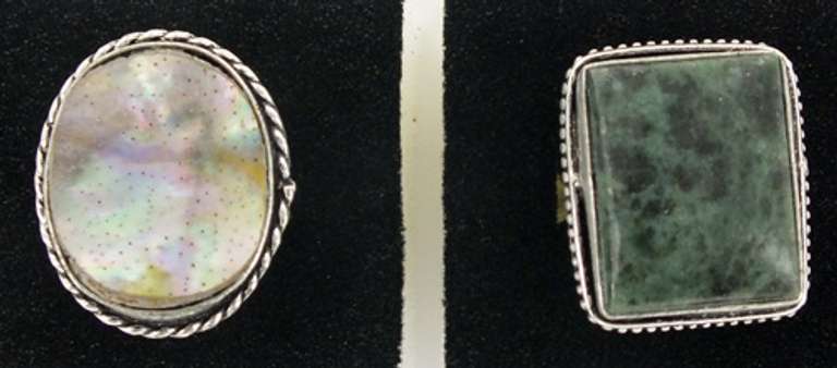 Silver and Natural Stone Rings