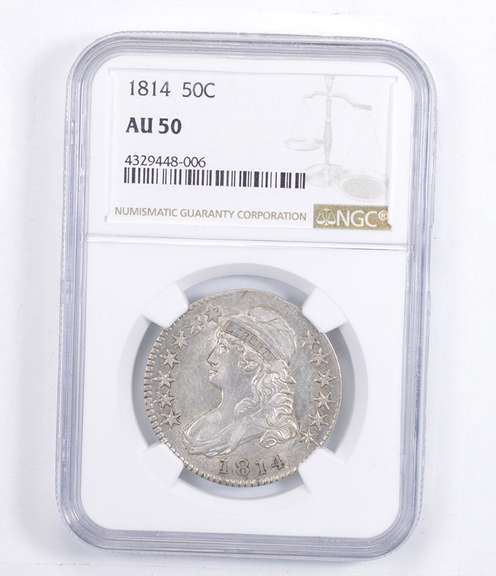 AU50 1814 Capped Bust Half Dollar - Graded NGC
