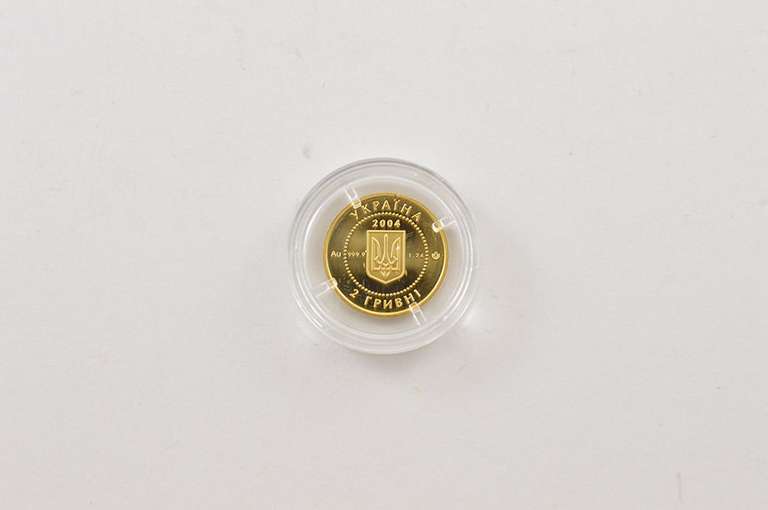 2004 Ukraine 2 Hryvnias - Stork .999 Gold Coin - - Box & COA