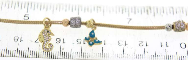 Gorgeous CZ Station Bracelet with Charm