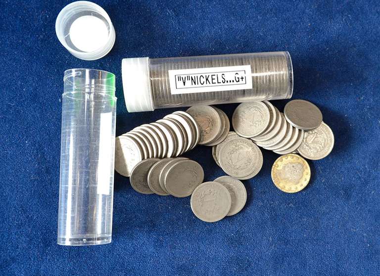 Lot Of 80 Full Rim  V Nickels