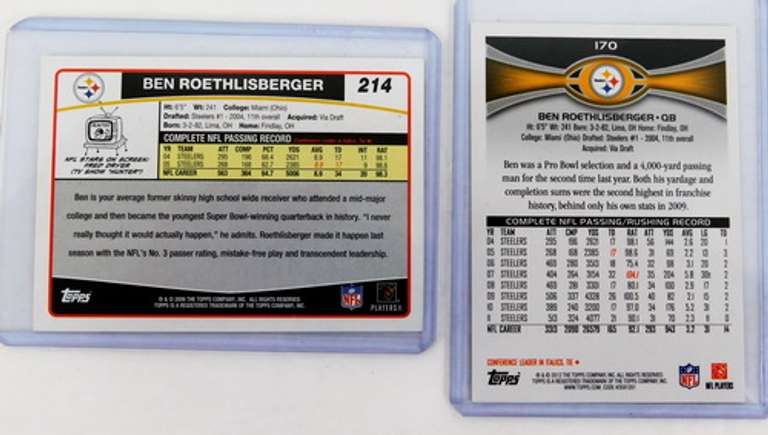 2 Ben Roethlisberger Topps Football Cards
