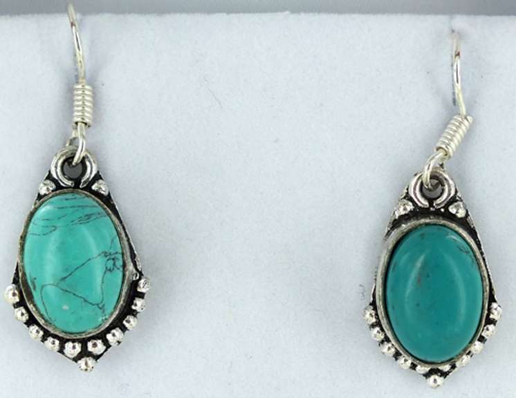 Silver and Natural Stone Earrings