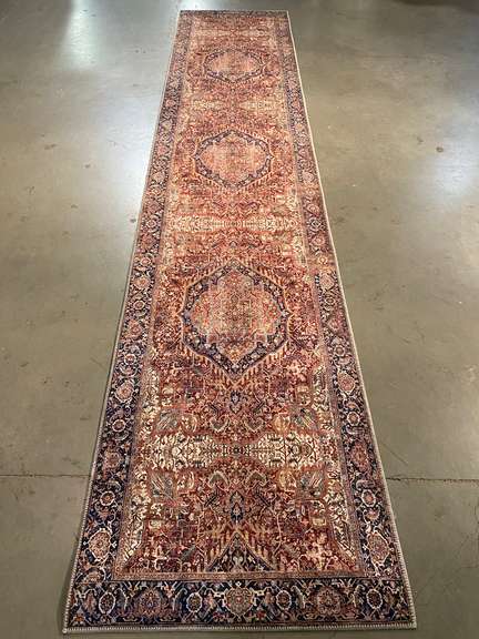 STUNNING ENGINEERED VINTAGE PERSIAN 10' RUNNER