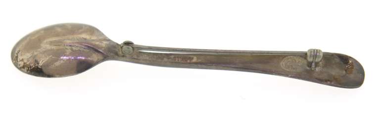 Vintage C W Sterling Silver Small Spoon Pin