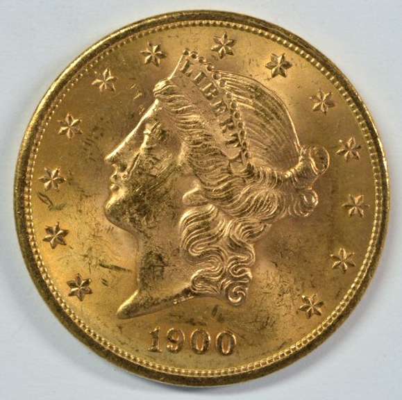 Super Choice BU 1900 US $20 Liberty Gold Piece. Fresh