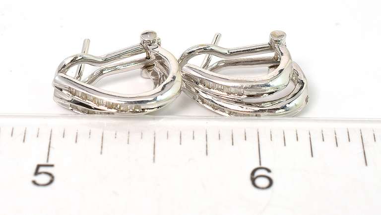 Interesting Diamond J Earrings in 14KT White Gold